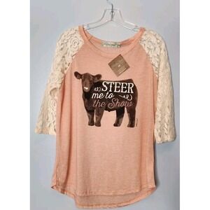 Southern Grace "Steer Me to the Show" Shirt Women's Size M Medium Knit Top NWT‎